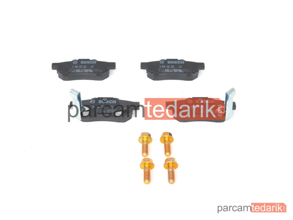 BOSCH 0986494392 | Fren Balatası (Arka) — Honda Civic IV, Honda Prelude III, Honda Crx II