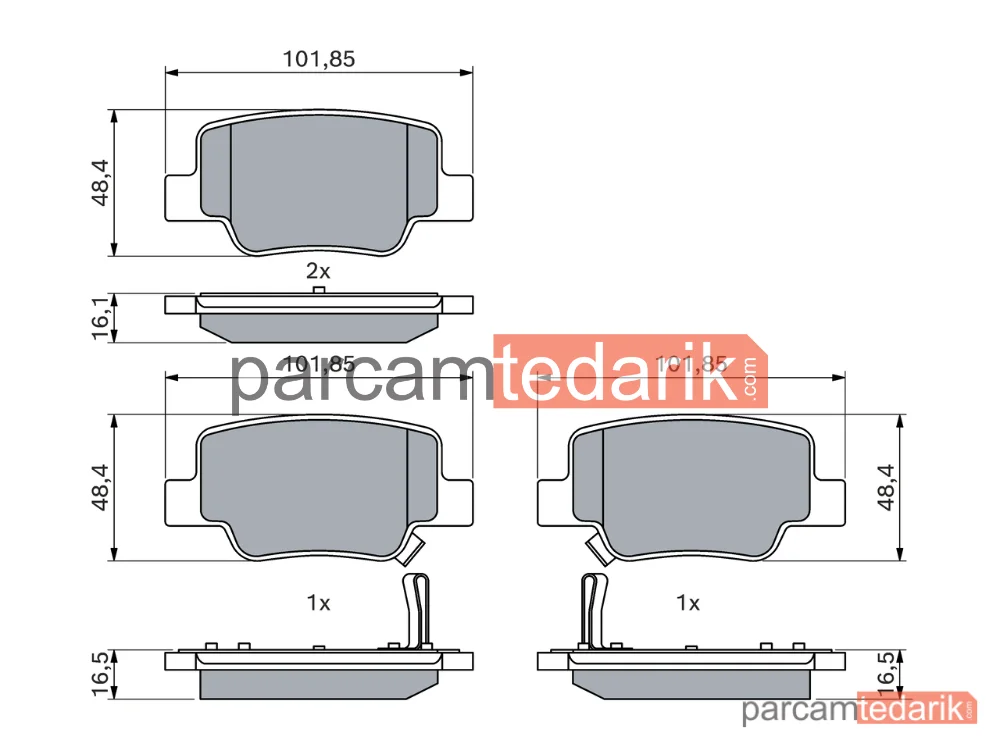 BOSCH 0986494404 | Fren Balatası (Arka) — Toyota Verso