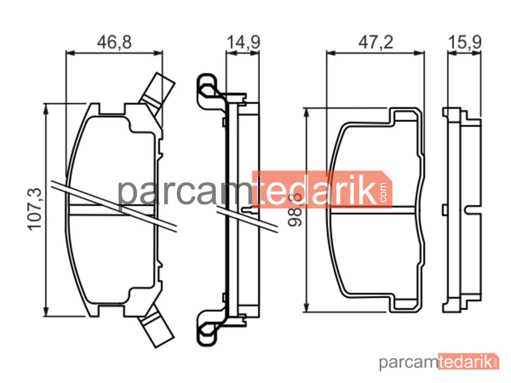 BOSCH 0986494412 | Fren Balatası (Arka) — Toyota MR2 I, Toyota MR2 II, Toyota MR2 III