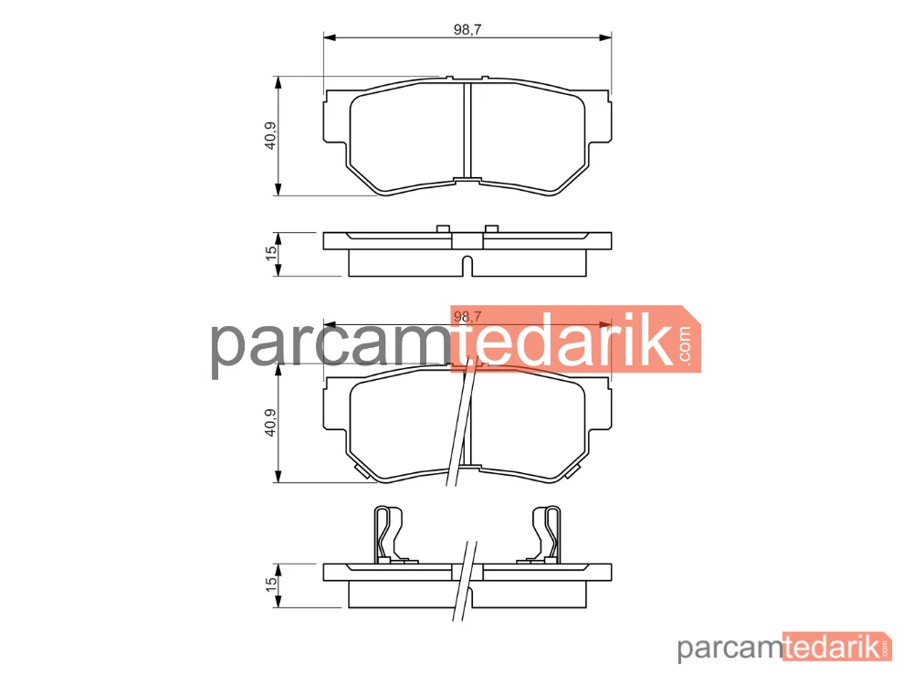 BOSCH 0986494417 | Fren Balatası (Arka) — Hyundai Santa FÉ I, Hyundai Tucson, Hyundai Getz