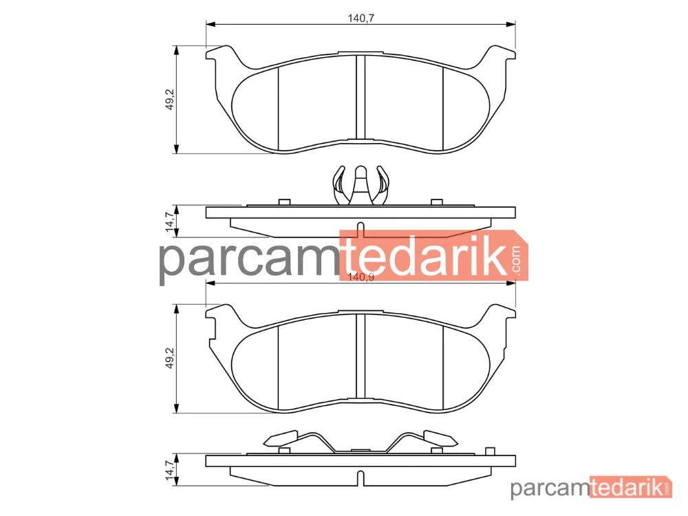 BOSCH 0986494419 | Fren Balatası (Arka) — Jeep Cherokee