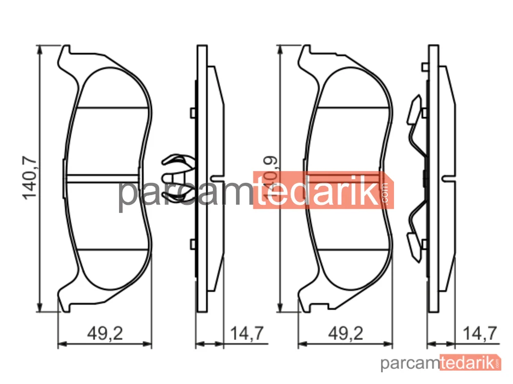 BOSCH 0986494419 | Fren Balatası (Arka) — Jeep Cherokee
