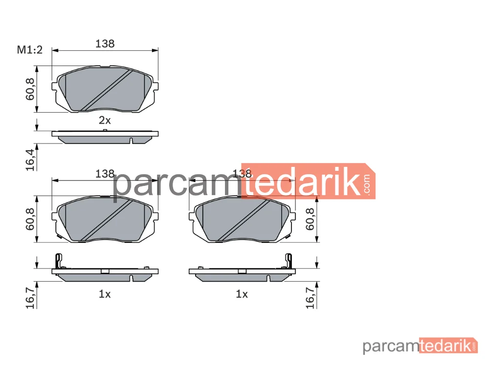 BOSCH 0986494422 | Fren Balatası — Hyundai ix35, Kia Carens III Mpv, Kia Sportage II