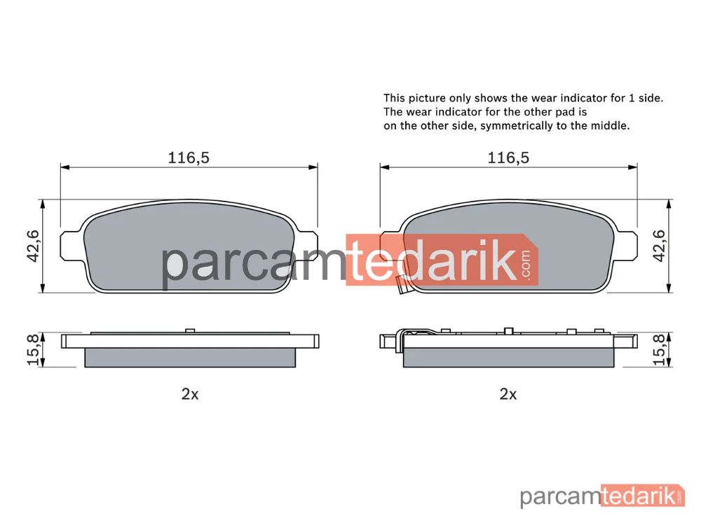 BOSCH 0986494435 | Fren Balatası (Arka) — Chevrolet Cruze