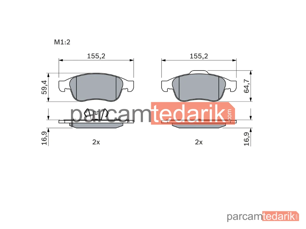 BOSCH 0986494441 | Fren Balatası (Ön) — Dacia Duster, Renault Megane III, Dacia Lodgy