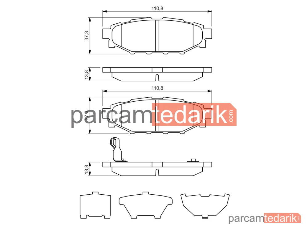 BOSCH 0986494444 | Fren Balatası (Arka) — Subaru Impreza, Subaru Legacy IV, Subaru Forester