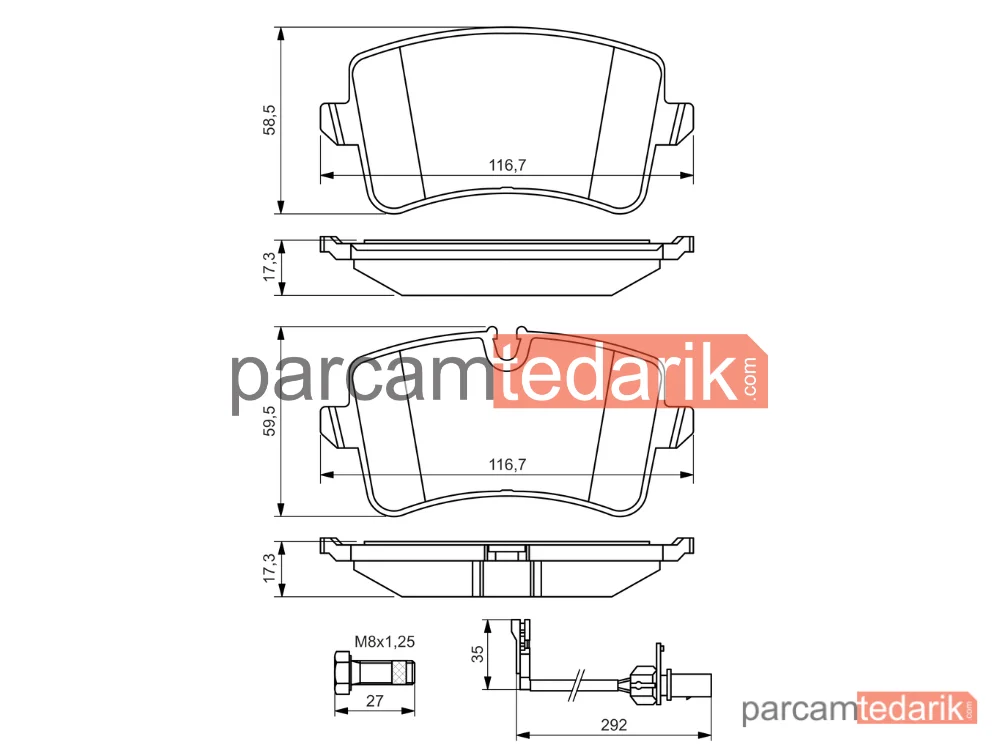 BOSCH 0986494446 | Fren Balatası — Audi A8 D4
