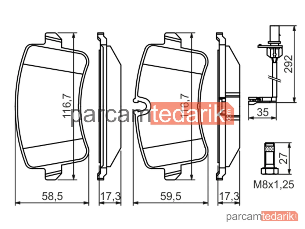 BOSCH 0986494446 | Fren Balatası — Audi A8 D4