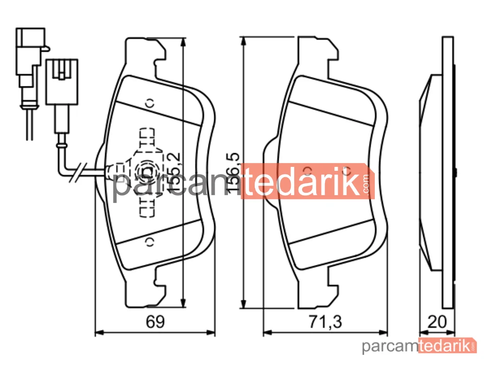 BOSCH 0986494453 | Fren Balatası (Ön) — Opel Combo Tour, Opel Combo