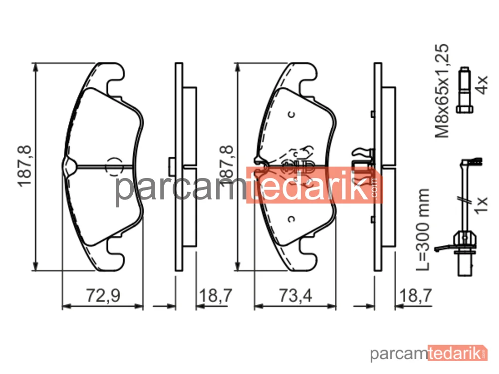 BOSCH 0986494456 | Fren Balatası (Ön) — Audi Q5, Audi A5, Ford Focus II
