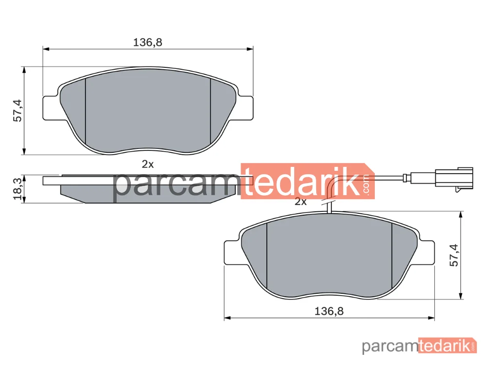 BOSCH 0986494464 | Fren Balatası — Fiat Doblo Cargo, Fiat Doblo, Fiat Fiorino
