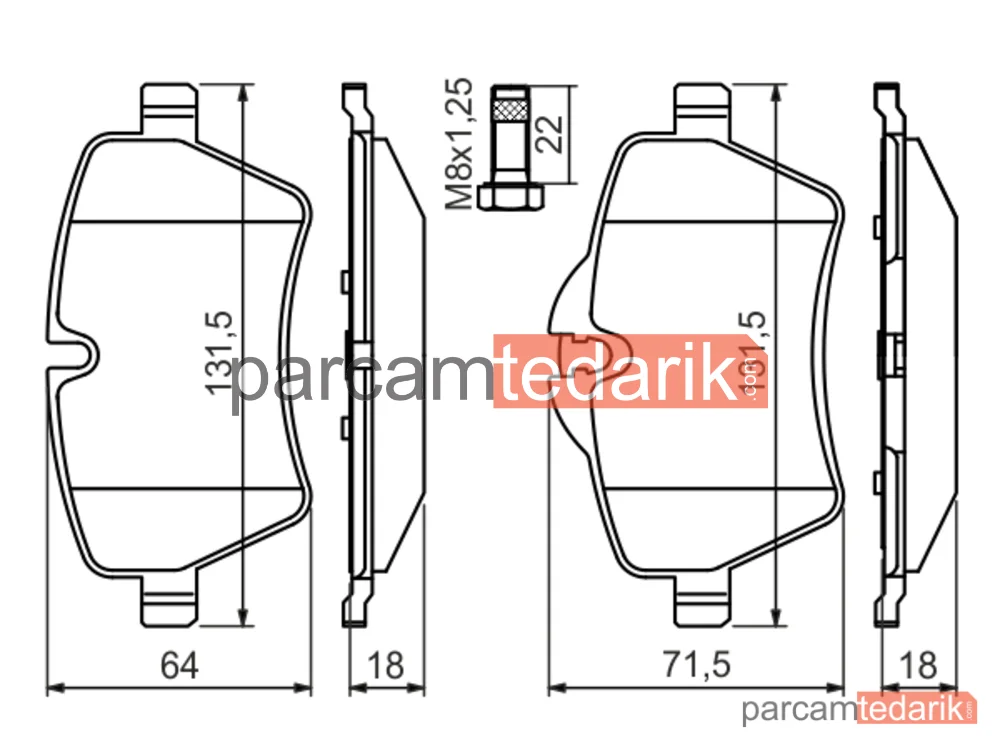 BOSCH 0986494489 | Fren Balatası (Ön) — Mini Countryman, Mini Paceman