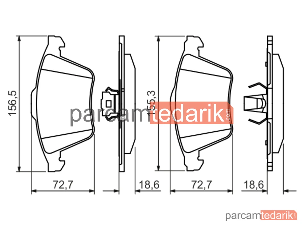BOSCH 0986494492 | Fren Balatası (Ön) — Volvo V50, Saab 9-3, Volvo S40 II