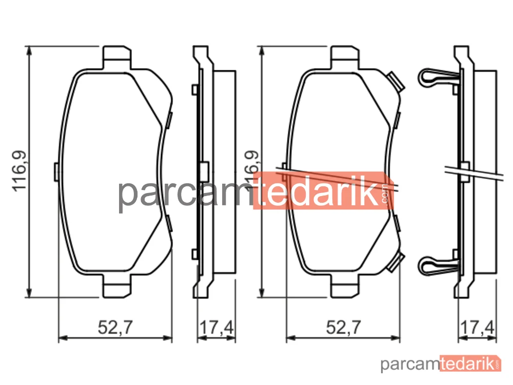 BOSCH 0986494496 | Fren Balatası (Arka) — Fiat Freemont, Chrysler Grand Voyager V, Dodge Journey