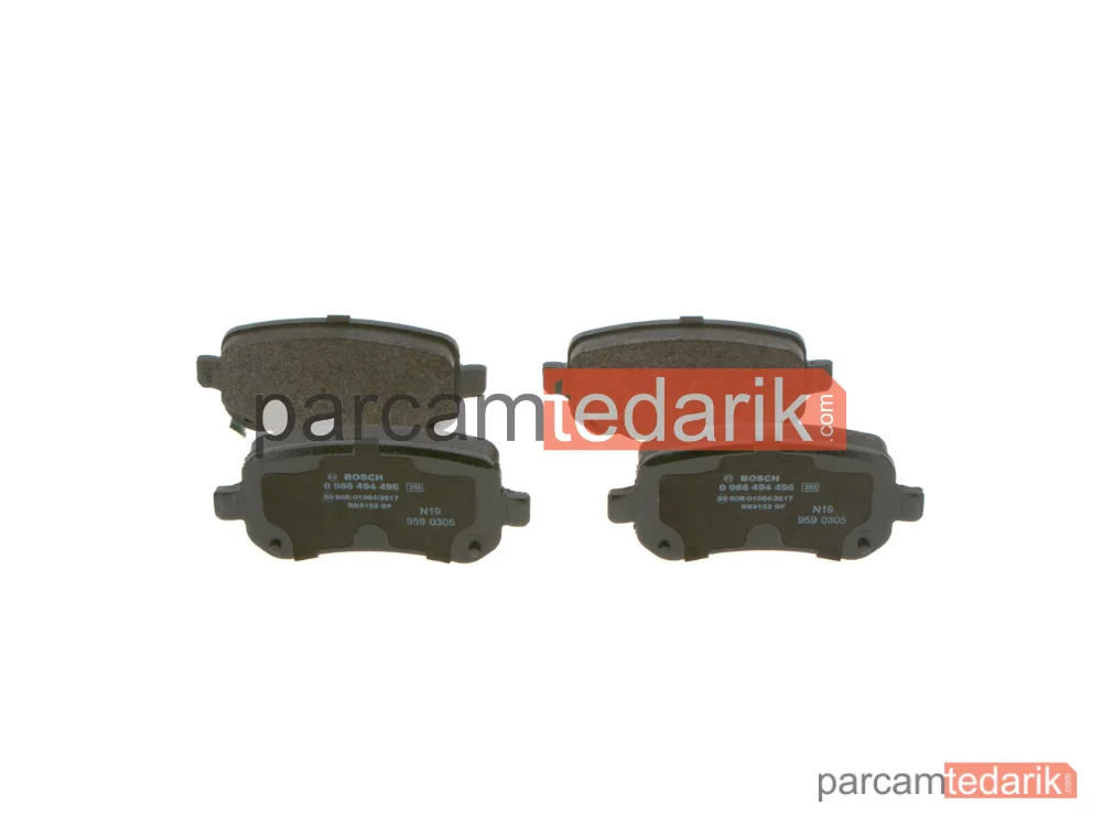 BOSCH 0986494496 | Fren Balatası (Arka) — Fiat Freemont, Chrysler Grand Voyager V, Dodge Journey