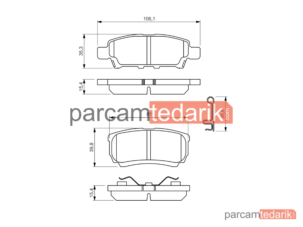 BOSCH 0986494502 | Fren Balatası (Arka) — Jeep Compass, Mitsubishi Lancer VIII, Dodge Caliber