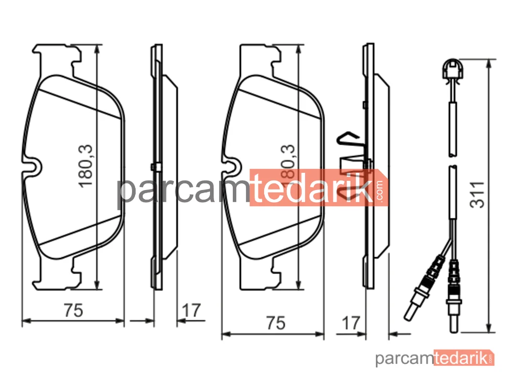 BOSCH 0986494526 | Fren Balatası (Ön) — Peugeot 508 I, Peugeot 508 SW I, DS 5
