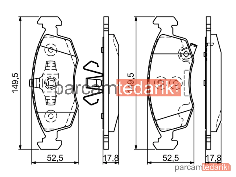 BOSCH 0986494537 | Fren Balatası (Ön) — Fiat Panda, Lancia Ypsilon, Fiat 500