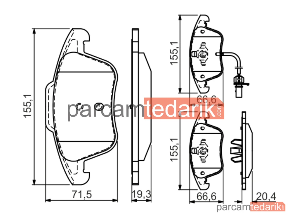 BOSCH 0986494538 | Fren Balatası (Ön) — Audi A5, Audi A5 Cabrio, Audi A4 B8