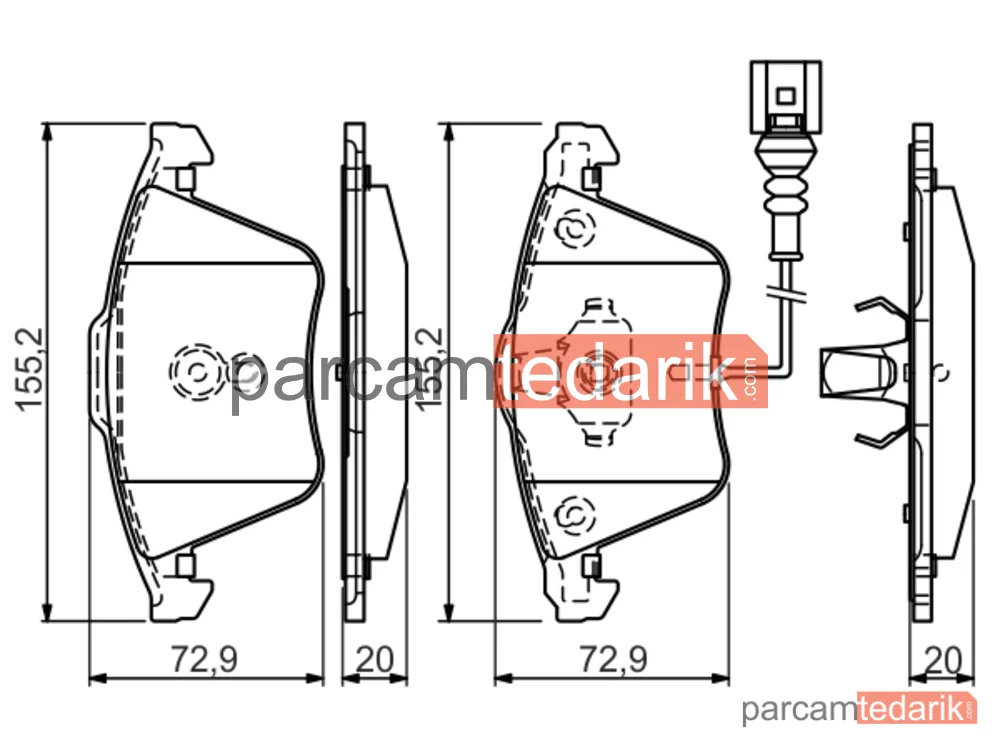BOSCH 0986494550 | Fren Balatası (Ön) — VW Scirocco III, Seat Leon, Audi TT