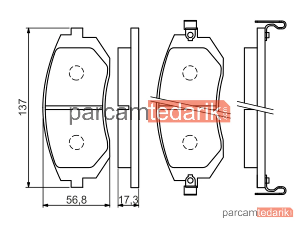 BOSCH 0986494558 | Fren Balatası (Ön) — Subaru Forester, Subaru Impreza, Subaru XV