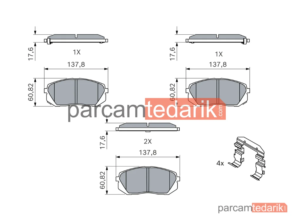 BOSCH 0986494559 | Fren Balatası (Ön) — Hyundai Tucson, Kia Sportage IV, Hyundai ix35