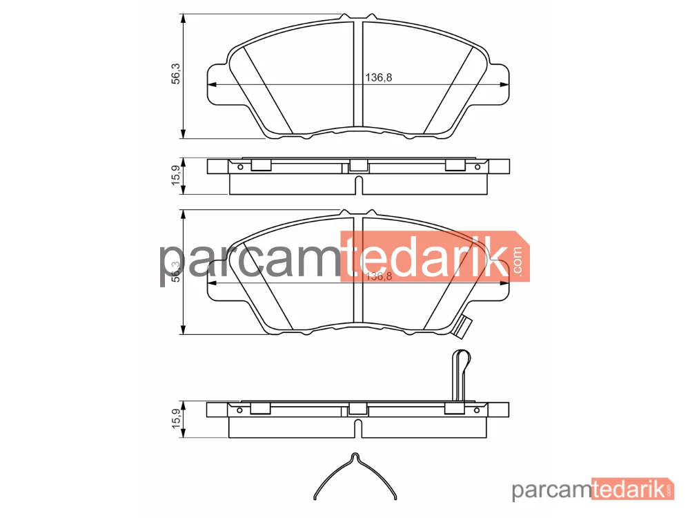 BOSCH 0986494562 | Fren Balatası (Ön) — Honda Jazz III, Honda Cr-Z, Honda Insight
