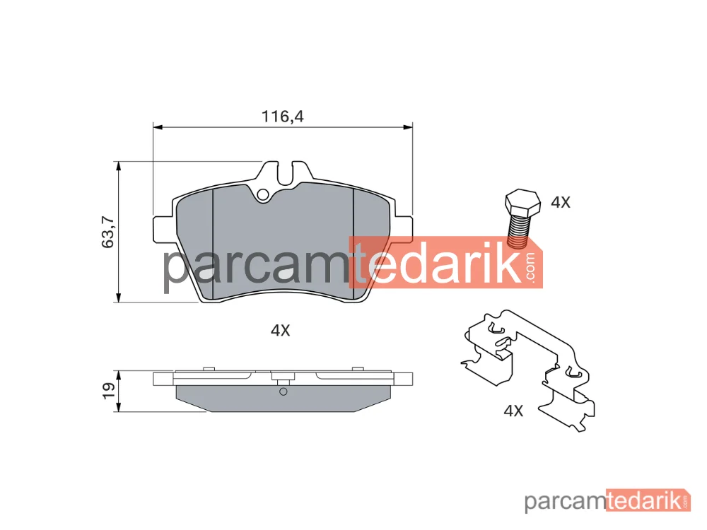 BOSCH 0986494570 | Fren Balatası — Mercedes-Benz B-Serisi, Mercedes-Benz A-Serisi