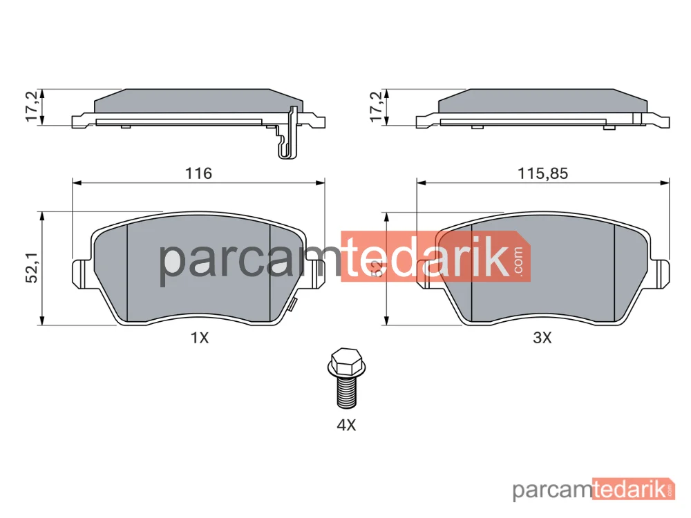BOSCH 0986494573 | Fren Balatası (Ön) — Nissan Micra V, Nissan Micra IV