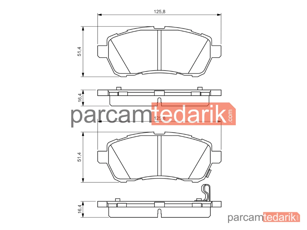 BOSCH 0986494574 | Fren Balatası (Ön) — Daihatsu Sirion, Mazda 2, Daihatsu Materia