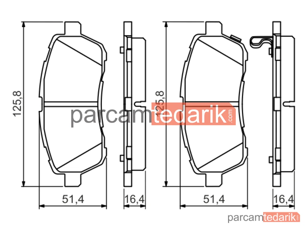BOSCH 0986494574 | Fren Balatası (Ön) — Daihatsu Sirion, Mazda 2, Daihatsu Materia