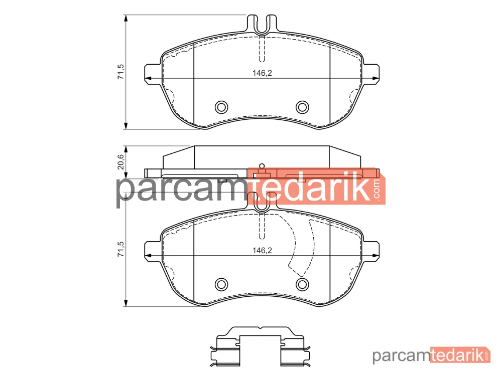BOSCH 0986494593 | Fren Balatası — Mercedes-Benz C-Serisi T-Model, Mercedes-Benz C-Serisi