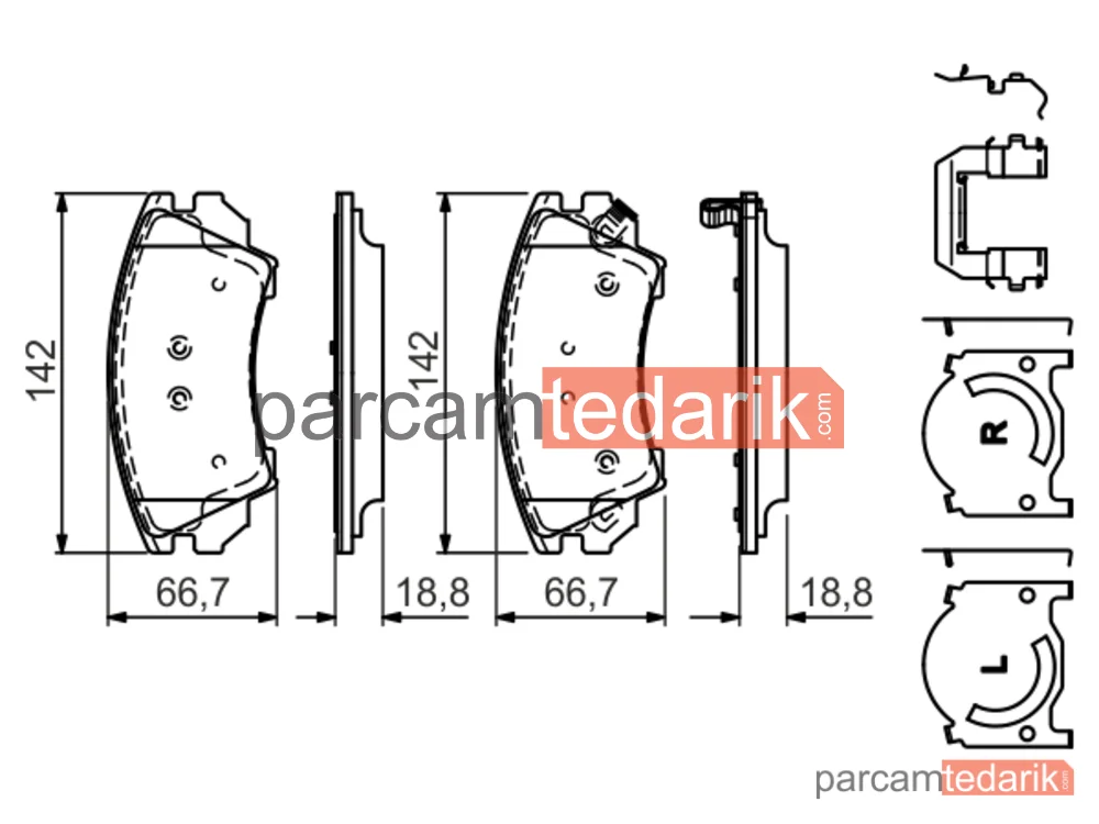 BOSCH 0986494609 | Fren Balatası — MG Marvel R