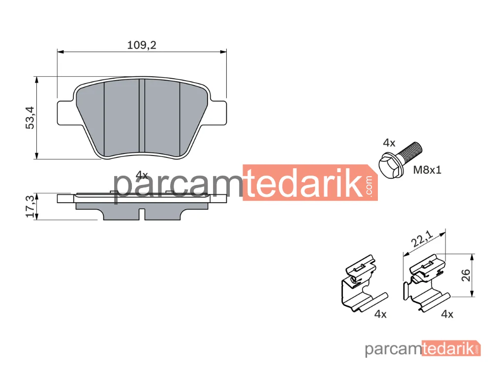 BOSCH 0986494643 | Fren Balatası (Arka)