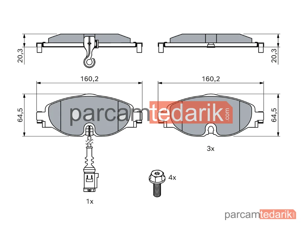 BOSCH 0986494660 | Fren Balatası (Ön) — Seat Leon ST, Audi A3 Limousine, Audi A3