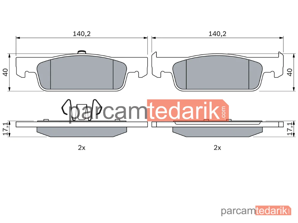 BOSCH 0986494661 | Fren Balatası (Ön) — Renault Clio III, Renault Modus / Grand Modus, Renault Kangoo Express
