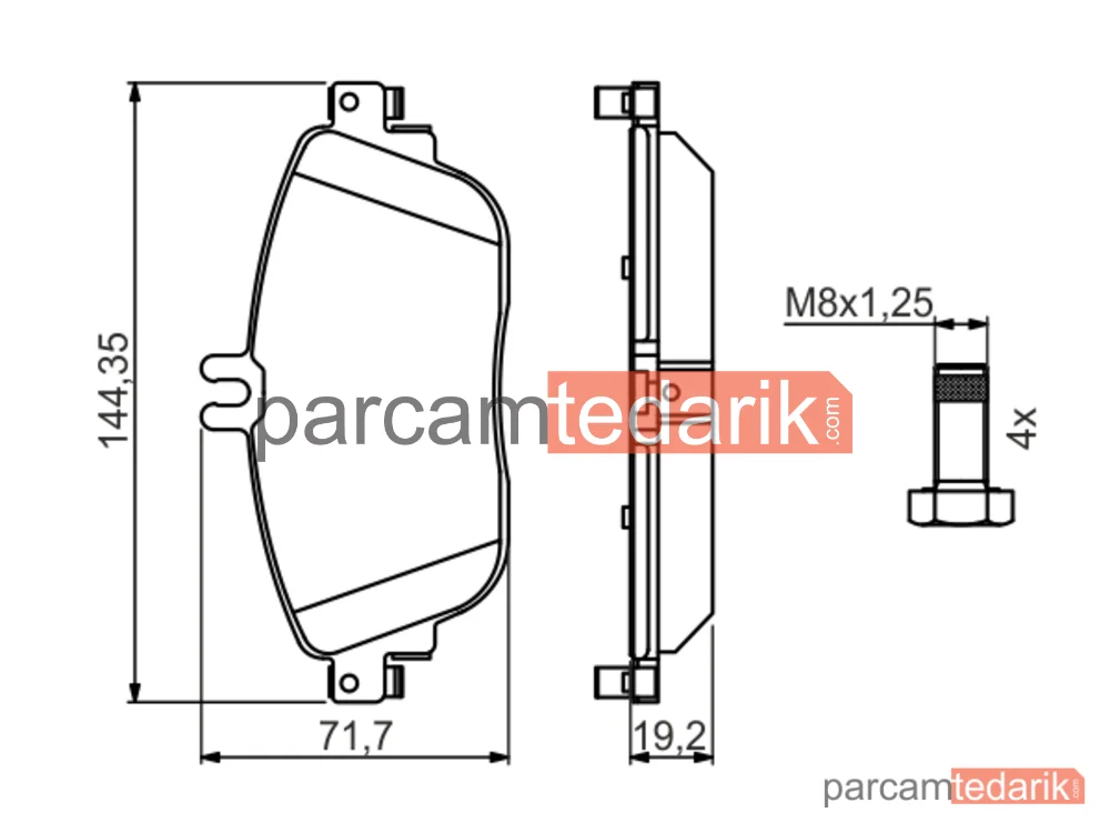 BOSCH 0986494662 | Fren Balatası (Ön) — Mercedes-Benz Cla Coupe, Mercedes-Benz B-Serisi, Mercedes-Benz Gla-Serisi