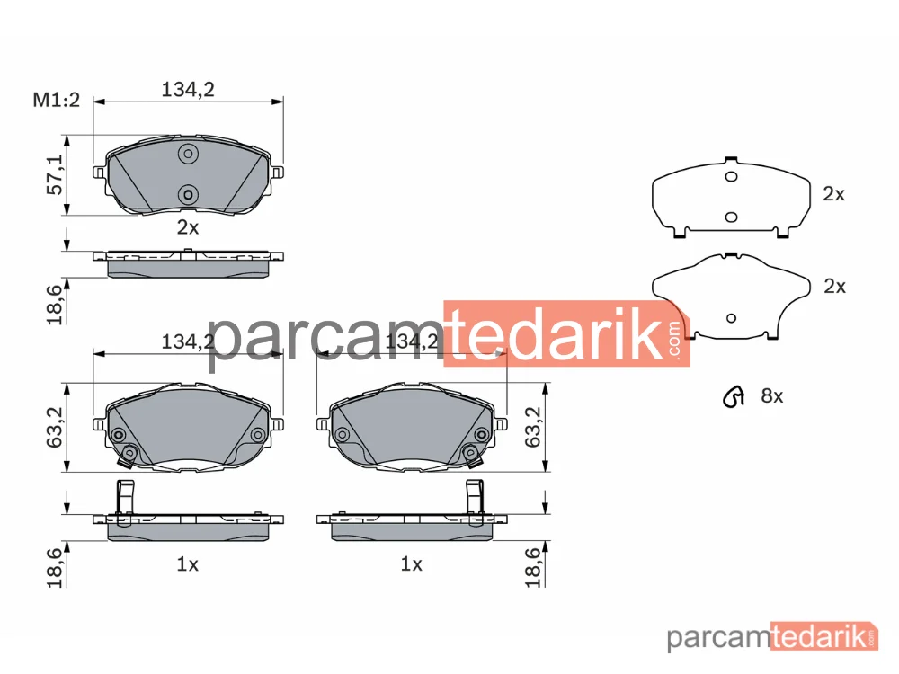 BOSCH 0986494676 | Fren Balatası — Toyota Auris