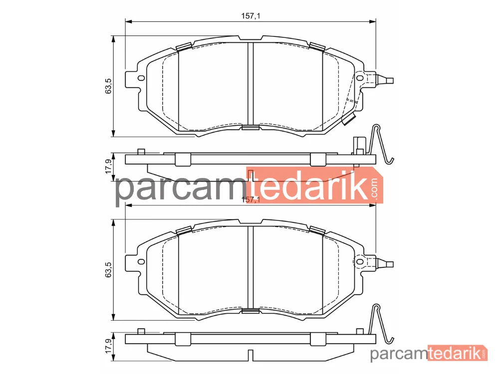 BOSCH 0986494679 | Fren Balatası (Ön) — Subaru Outback, Subaru Levorg, Subaru Legacy IV