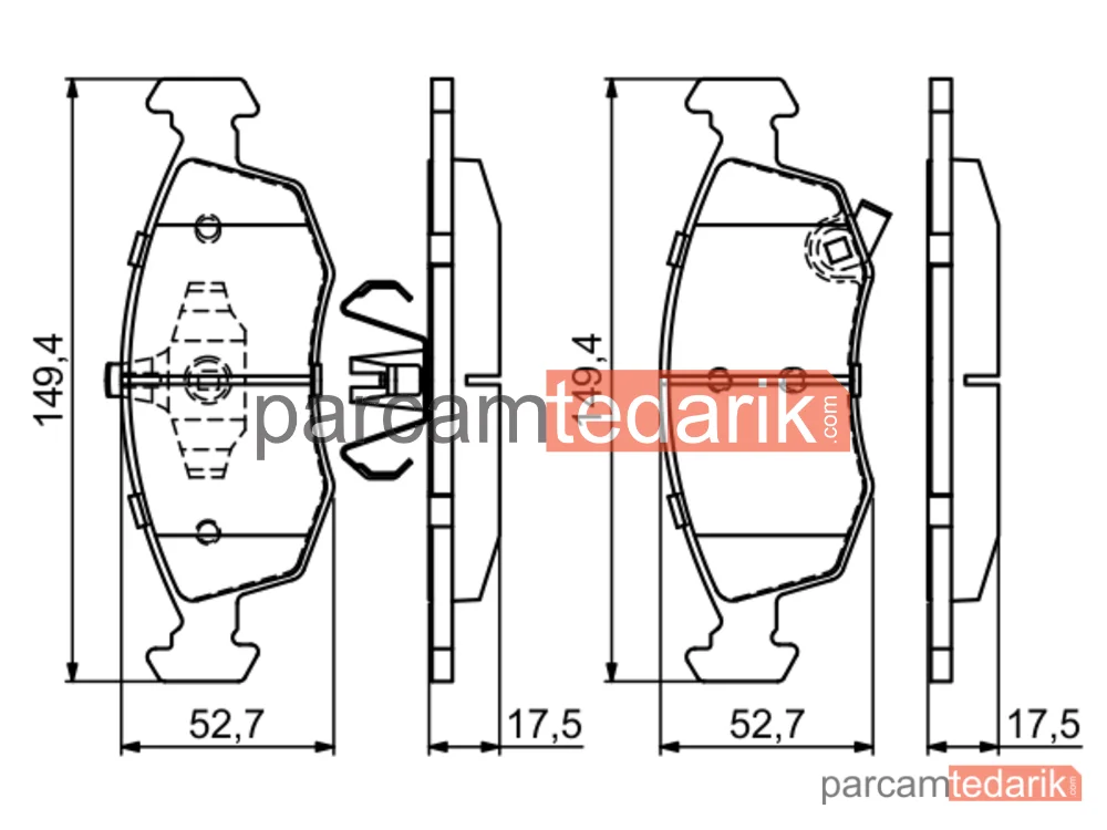 BOSCH 0986494687 | Fren Balatası (Ön) — Fiat 500, Fiat 500 C, Fiat Panda