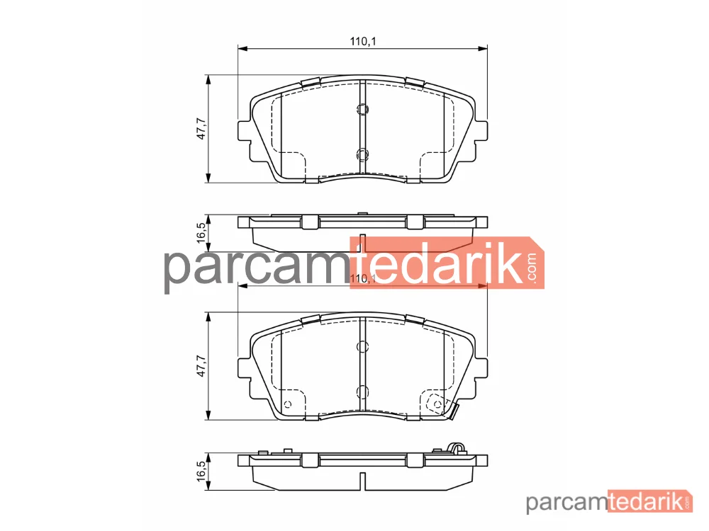 BOSCH 0986494688 | Fren Balatası (Ön) — Kia Picanto II