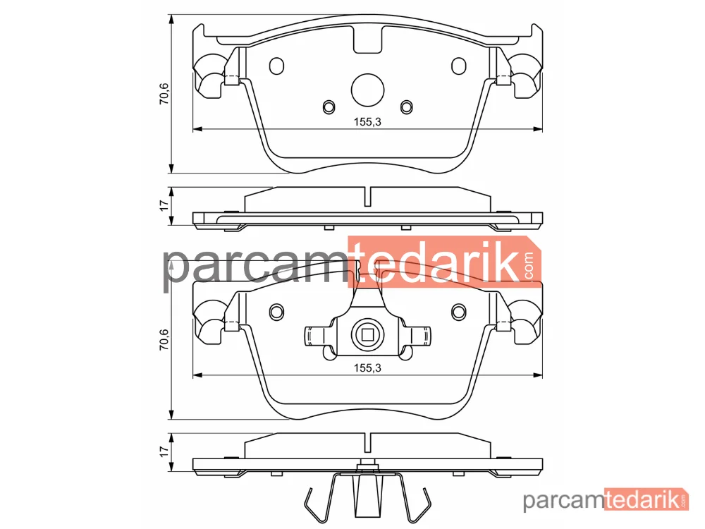 BOSCH 0986494696 | Fren Balatası (Ön) — Peugeot 308 II, Peugeot 308 SW II, Citroen Grand C4 Spacetourer