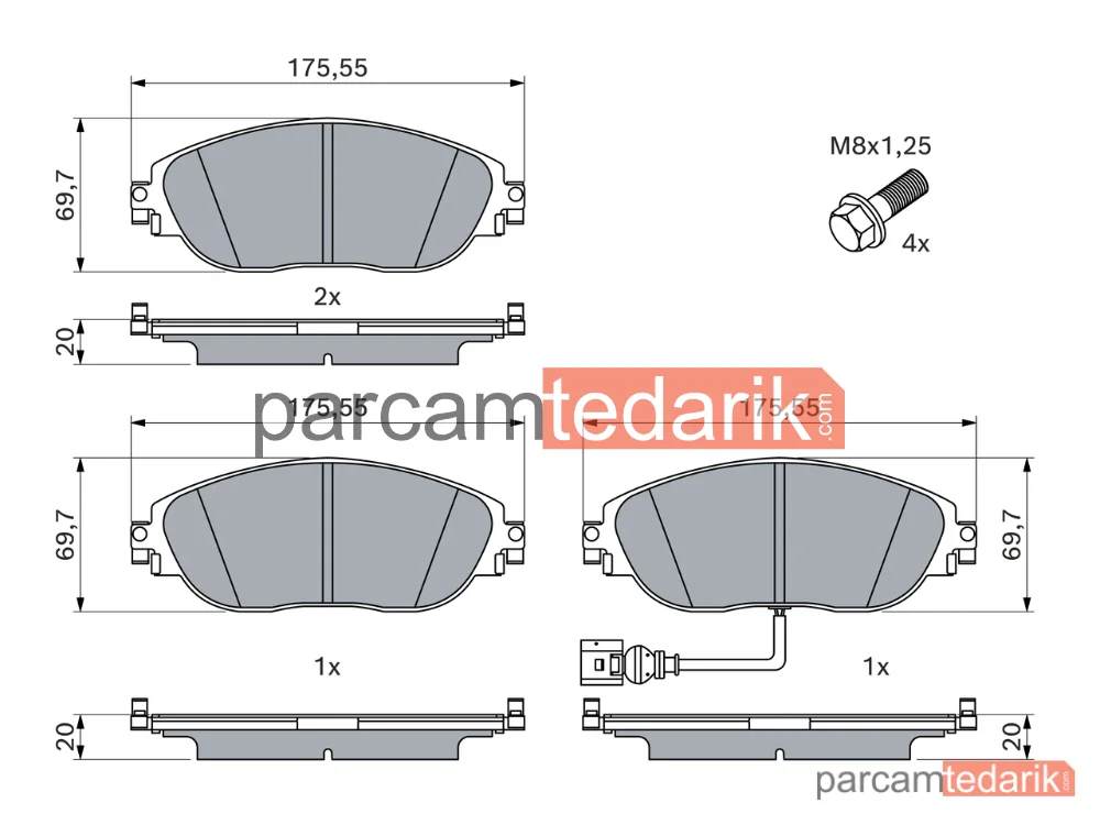 BOSCH 0986494704 | Fren Balatası (Ön) — Seat Alhambra, VW Passat B7, VW Passat B7 Variant