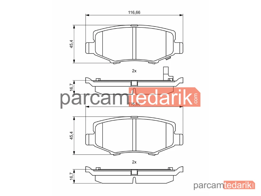 BOSCH 0986494706 | Fren Balatası (Ön) — Jeep Wrangler III, Dodge Nitro, Jeep Cherokee