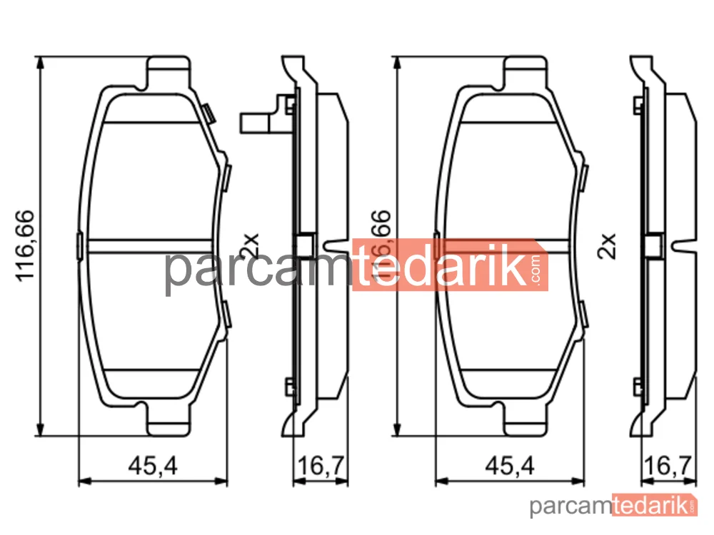 BOSCH 0986494706 | Fren Balatası (Ön) — Jeep Wrangler III, Dodge Nitro, Jeep Cherokee