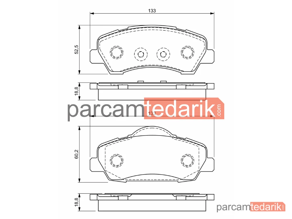 BOSCH 0986494713 | Fren Balatası (Ön) — Peugeot 308 II, Peugeot 308 SW II, Citroen C4 Cactus