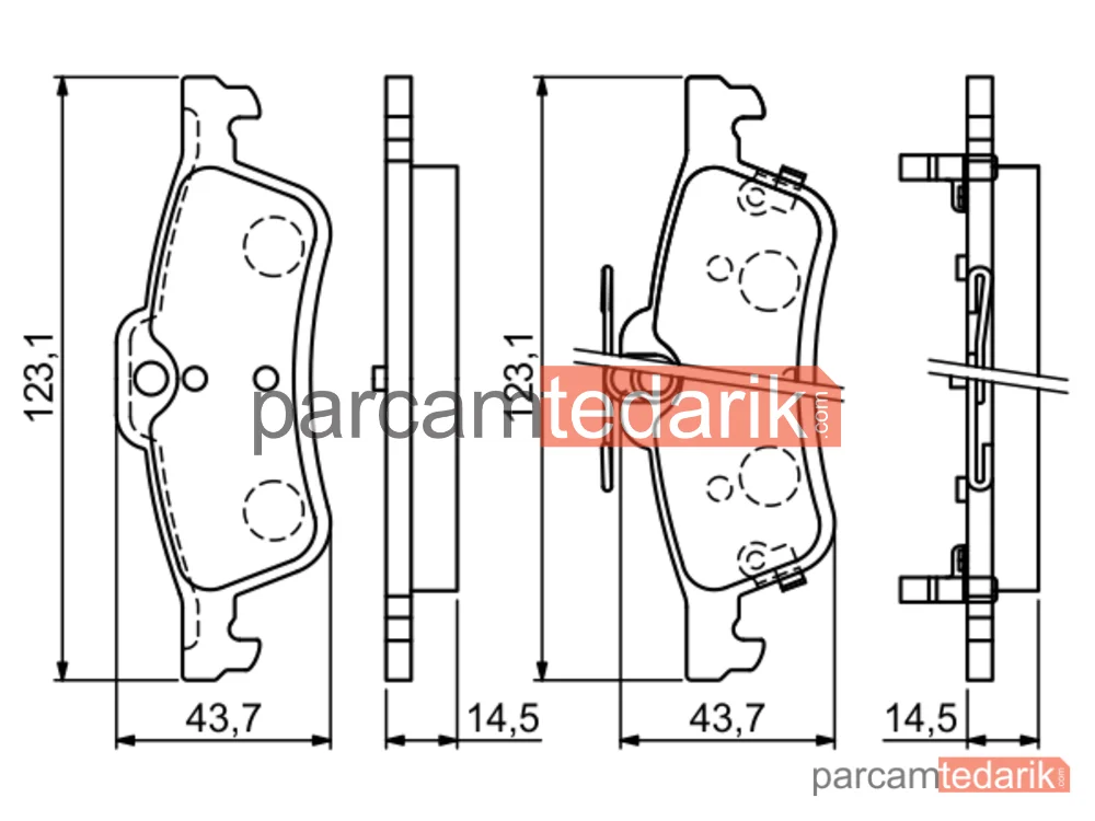 BOSCH 0986494719 | Fren Balatası (Arka) — Honda Civic IX Tourer, Honda Civic IX