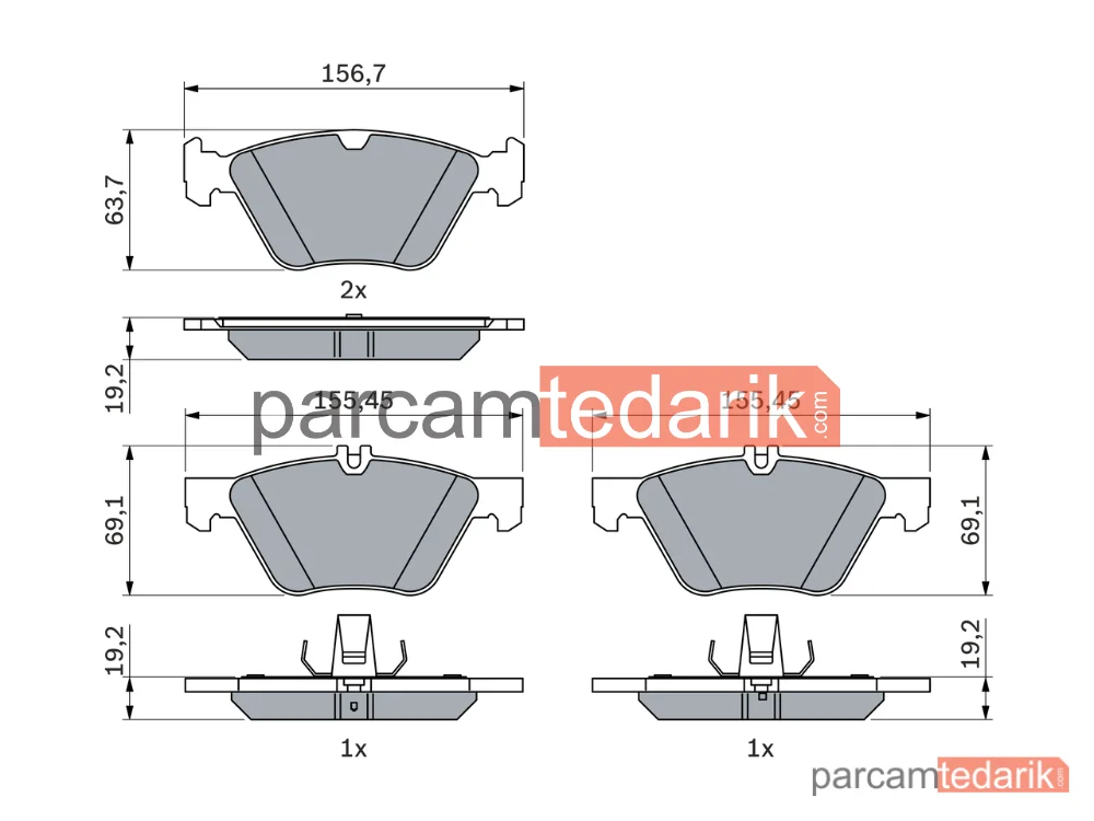 BOSCH 0986494729 | Fren Balatası (Ön) — Mercedes-Benz E-Serisi, Mercedes-Benz E-Serisi T-Model