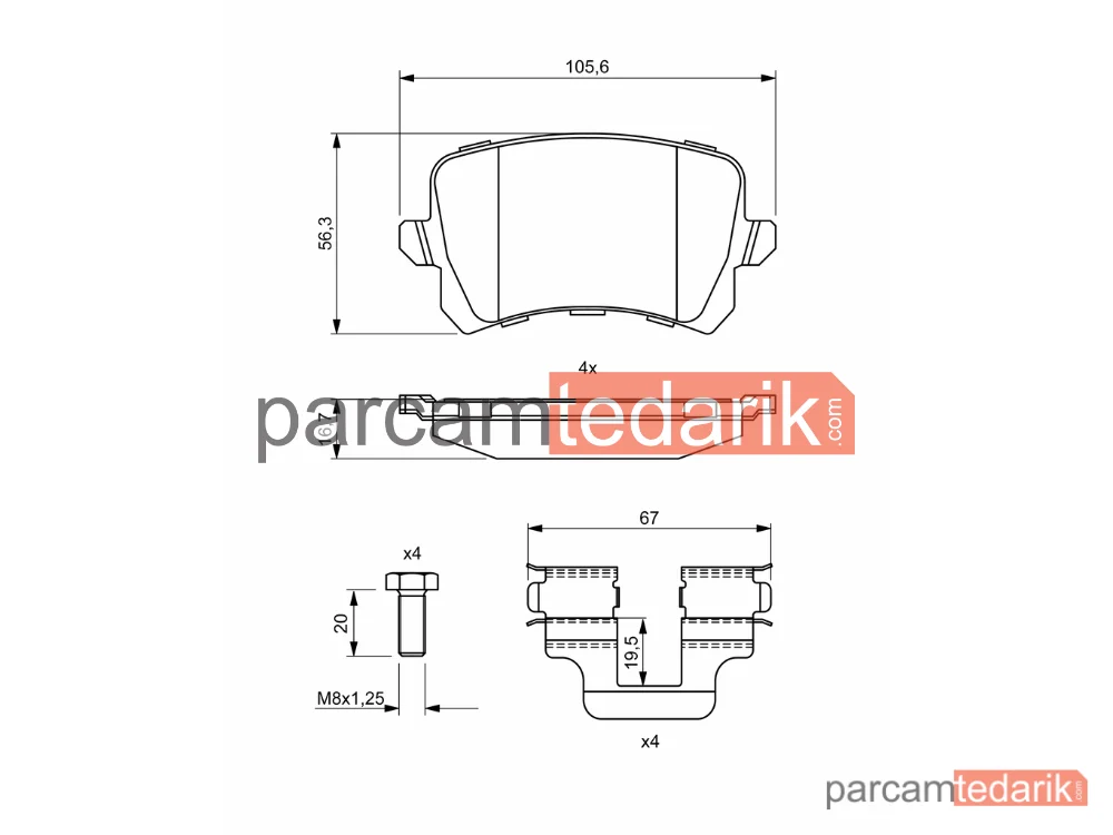 BOSCH 0986494731 | Fren Balatası (Arka) — VW Passat B6 Variant, VW Tiguan, VW Passat B6