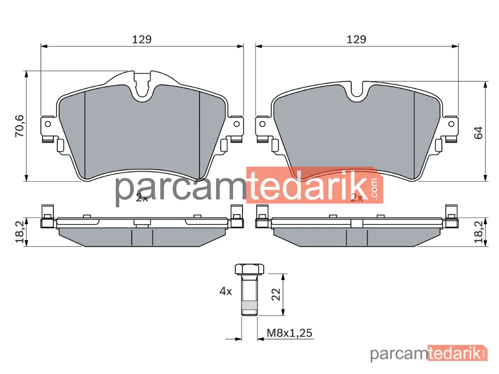 BOSCH 0986494736 | Fren Balatası — BMW 2 Active Tourer, BMW 2 Gran Tourer, Mini Countryman